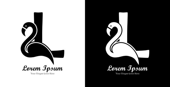 logo design in the shape of a swan combined with the letter L
