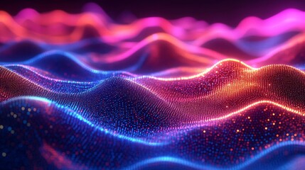 Obraz premium Abstract Pink Blue and Red Particle Waves Background
