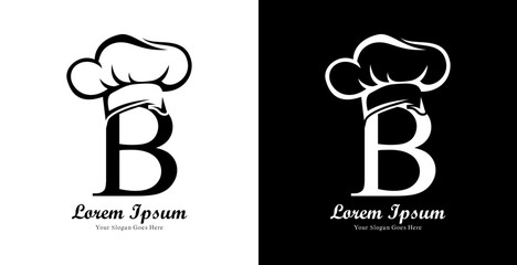 The logo design is in the shape of a chef's hat combined with the letter B © Yohanes