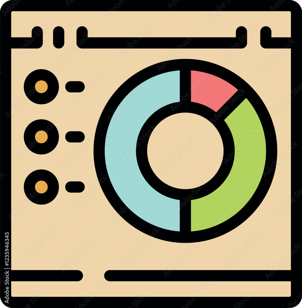 Poster website displaying a colorful pie chart with data points, representing online data analysis and repo