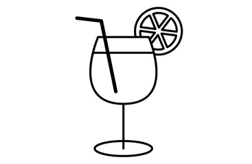 トロピカルドリンクのシンプルアイコンベクターイラスト 南国