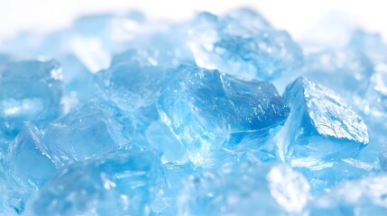 Obraz premium Bright Blue Ice Cubes on White Background for Creative Projects