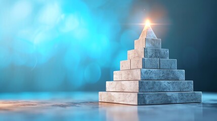 top of a pyramid represents visionary leadership, illustrating how the top of the organizational hierarchy sets the tone for success, with every level follow