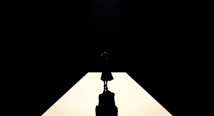 Obraz premium Child walking on alone. Road to goal, surreal abstract path concept