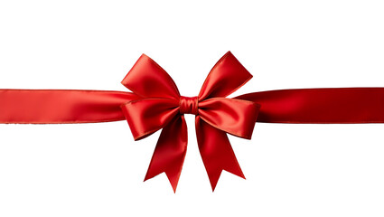 Elegant Red Ribbon on Transparent Background