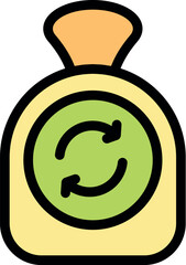 Eco friendly packaging features recycling symbol, highlighting reusable design and commitment to environmental sustainability