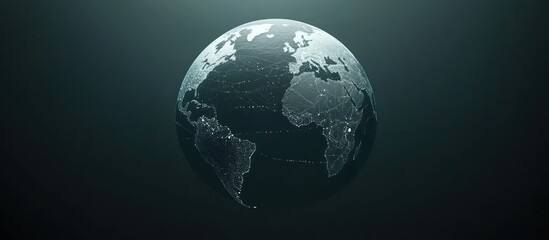 Digital Earth globe with glowing network connections.