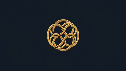Abstract Gold Celtic Knot Design on Dark Background