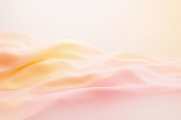 Undulating waves of fabric in gradient colors on light background