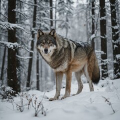 wolf in snow