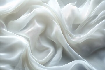 Fototapeta premium Draped white fabric shows elegant texture and folds