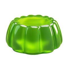 green jelly dessert isolated on transparent background Generative Ai.