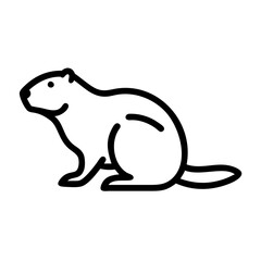 Obraz premium Beaver icon in minimalistic style on transparent background