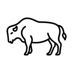Fototapeta premium Bison icon graphic design on transparent background with minimalist style 