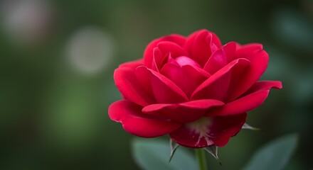 Fototapeta premium Stunning Red Rose Close Up Macro Photography