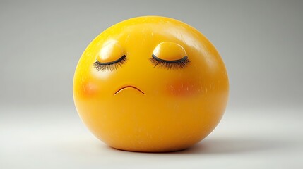 Fototapeta premium 3D Sad Emoji, Digital Art, Studio Shot, Illustration, Design Element