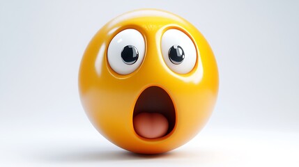 3D Yellow Emoji Surprised Face