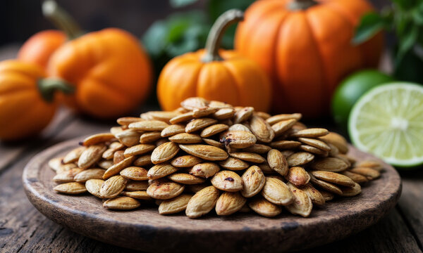 Spicy Toasted Pumpkin Seeds with Chili and Lime