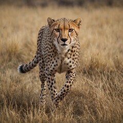 Naklejka premium cheetah and cub
