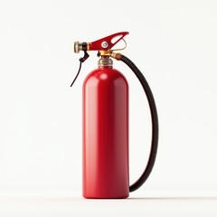 Obraz premium Fire extinguisher-style CO2 tank with a hose and nozzle, placed on a bright white background
