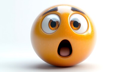 3D surprised emoji on white background (7)