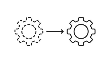 integration or transformation icon like thin line gear