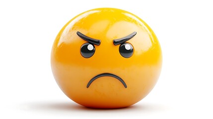 Fototapeta premium 3D Angry Emoji Isolated on White