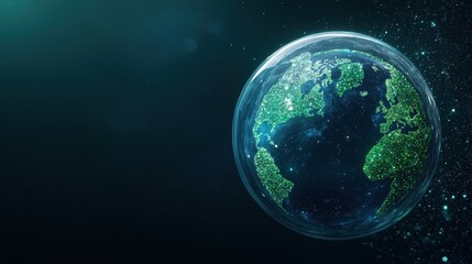 Obraz premium earth Protect Globe with a protective shield around it, representing global environmental protection and safeguarding the planet
