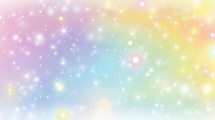 Pastel Rainbow Sky with Starry Background Vector Illustration for Creative Projects and Designs Featuring Soft Colors and Dreamy Aesthetic