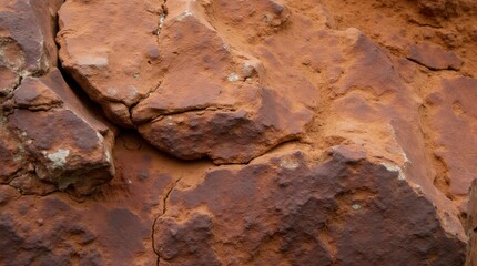Obraz premium Rugged Beauty: Close-Up of Textured Rock Formations The Earth’s Palette: Exploring Reddish-Brown Rock Textures Natural Erosion: Captivating Patterns in Rock Structure