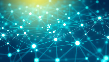 Fototapeta premium Digital network connections - abstract technology and communication background - data and information exchange concept