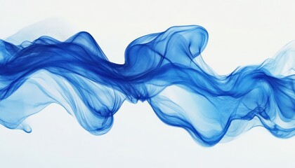 Abstract Blue Fabric Waves Flowing Gently
