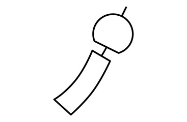 風鈴のシンプルアイコンベクターイラスト