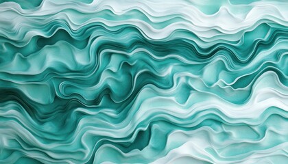 Obraz premium Abstract Teal and White Wave Pattern Design