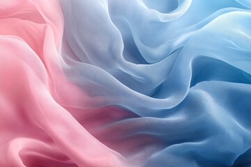 Obraz premium Soft Pink and Blue Fabric Draped in Gentle Waves