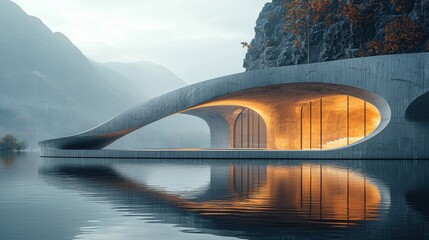 Modern house near the river