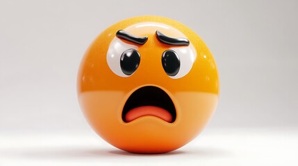 Fototapeta premium 3D Angry Emoji, Frustration, Digital Expression, Studio Shot