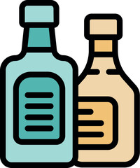 Two bottles with minimalist labels are displayed, showcasing a modern approach to product packaging design