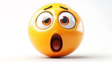 3D surprised emoticon on white background (16)