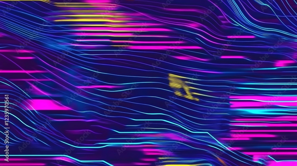Poster abstract neon lines background; visual effect