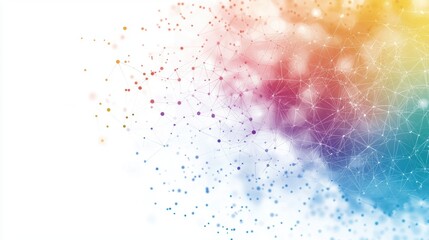 Fototapeta premium Cloud Networking Colourful Silhouette Abstract image of colorful human silhouettes interconnected within a cloud network, symbolizing global communication and data sharing.