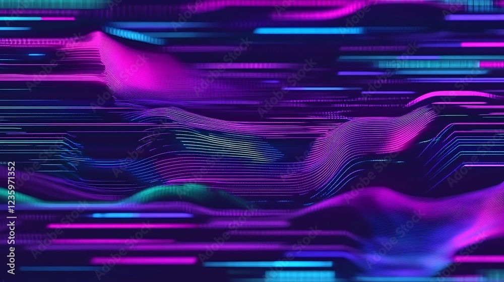 Poster abstract digital data waves