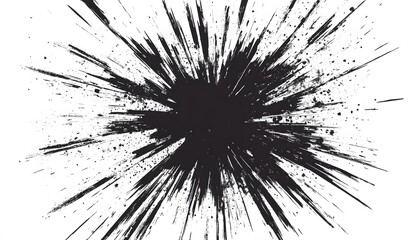 Naklejka premium Abstract Black Ink Explosion Radiating Design