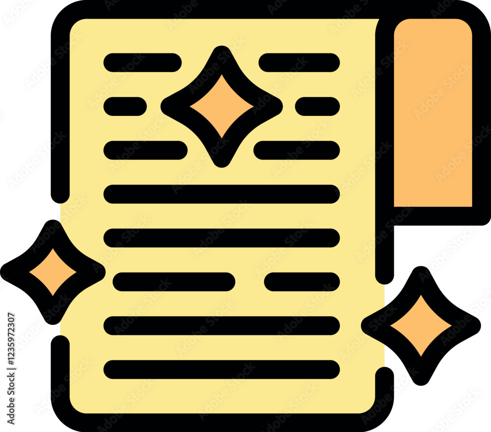 Poster clean shining document representing content creation process