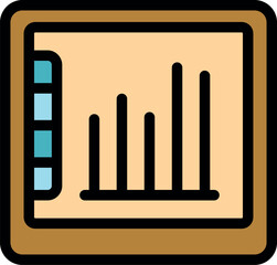 Bar graph is growing on tablet screen with checklist, representing increasing data analysis and business progress