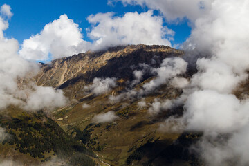 clouds over the mountains