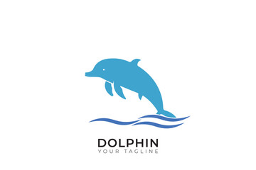 River dolphin silhouette logo, dolphin flat logo design, dolphin simple logo