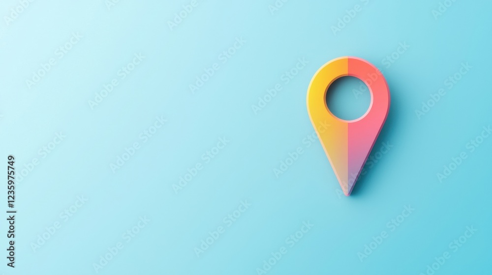 Poster icon pin location rainbow rainbow colored map pin icon with a gradient effect, set against a bright 
