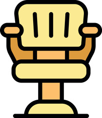 Barber chair inviting customers to sit and relax while getting a haircut in a professional barbershop