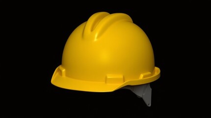 Bright Yellow Hard Hat: Essential Safety Gear. Durable Construction Hard Hat in Yellow. Professional Safety Helmet for Job Sites.